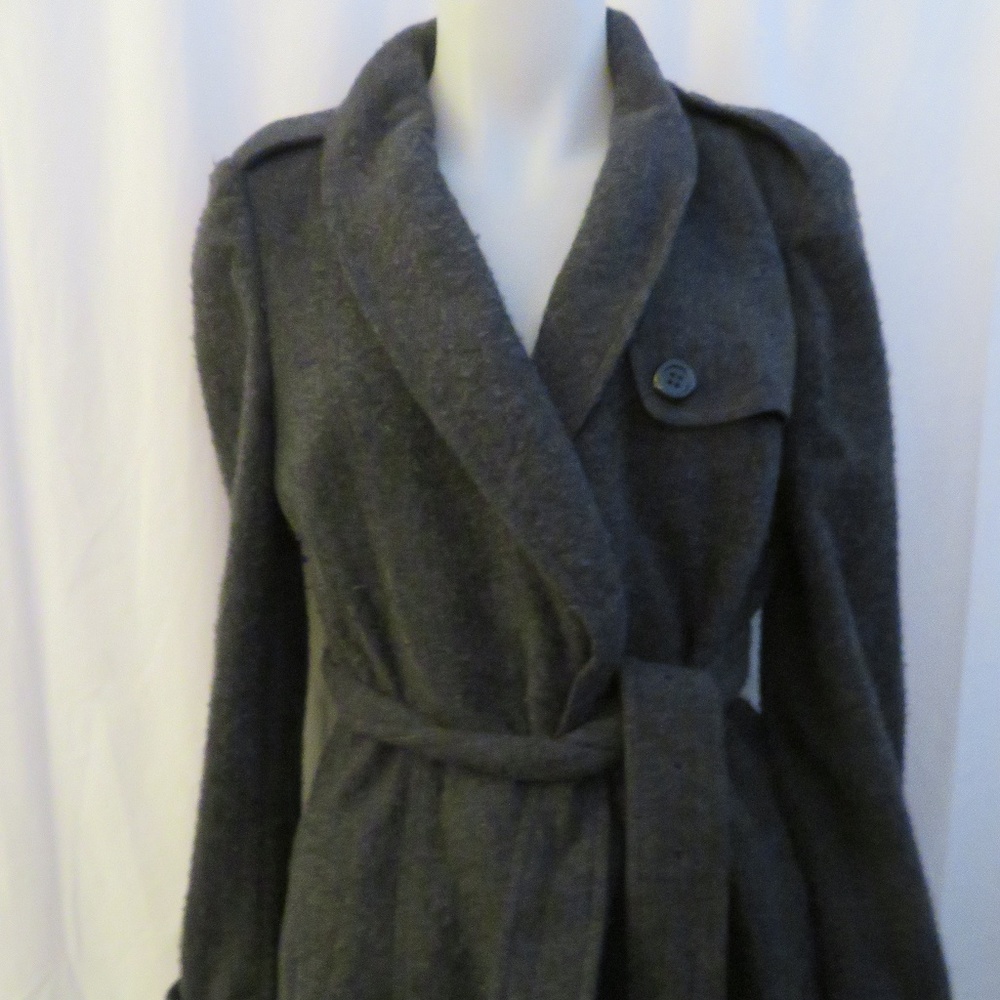AUTHENTIC BURBERRY GRAY WRAP JACKET SIZE 14